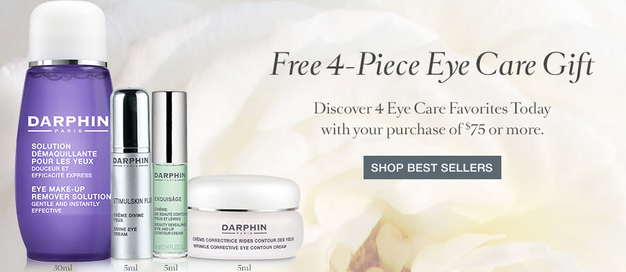 Receive a free 4-piece bonus gift with your $75 Darphin purchase