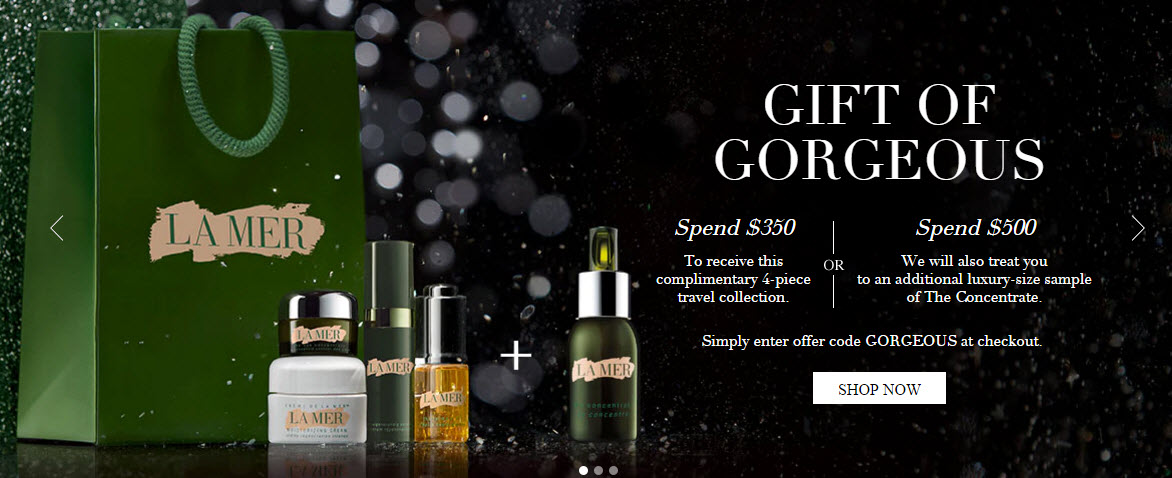 Receive a free 4-piece bonus gift with your $350 La Mer purchase