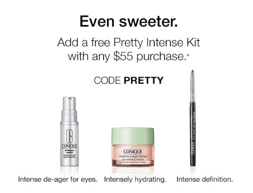 Receive a free 3-piece bonus gift with your $55 Clinique purchase