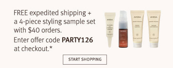 Receive a free 4-piece bonus gift with your $40 Aveda purchase