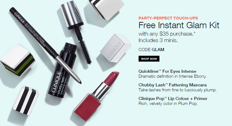 Receive a free 3-piece bonus gift with your $35 Clinique purchase