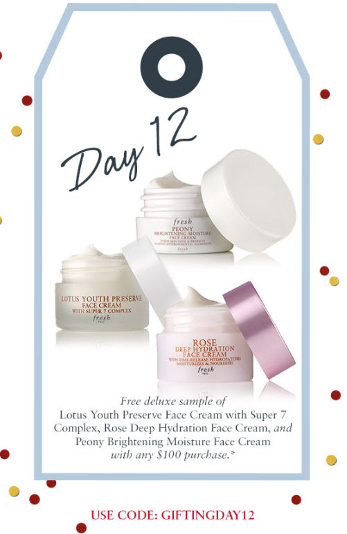 Receive a free 3-piece bonus gift with your $100 Fresh purchase