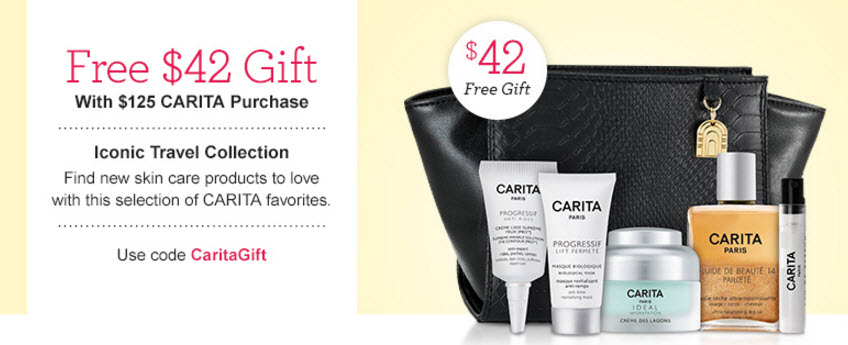 Receive a free 6- piece bonus gift with your $125 CARITA purchase
