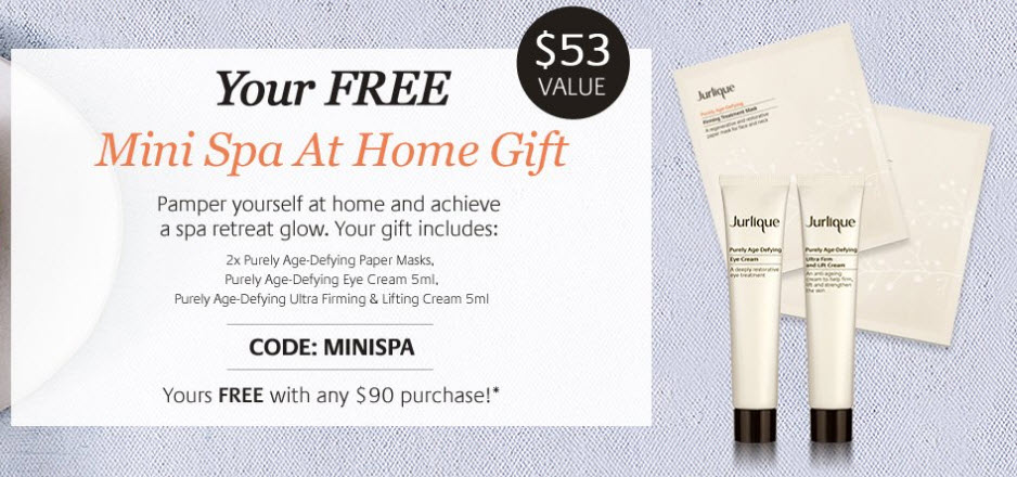 Receive a free 4- piece bonus gift with your $90 Jurlique purchase