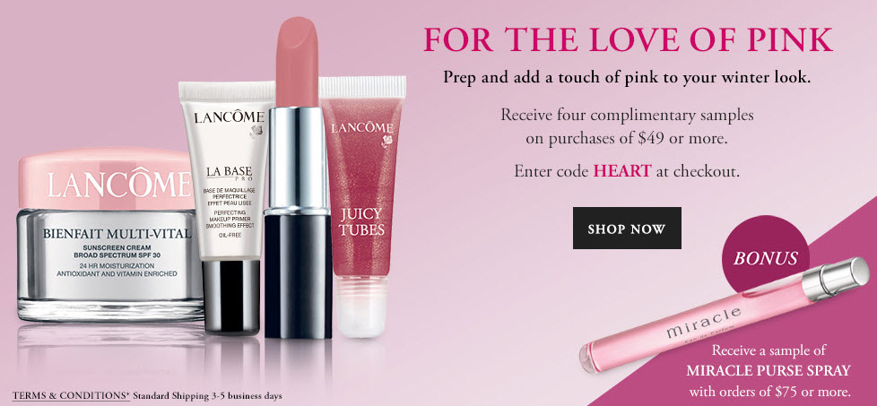 Receive a free 4-piece bonus gift with your $49 Lancôme purchase