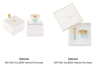 Receive a free 3-piece bonus gift with your $500 Valmont purchase