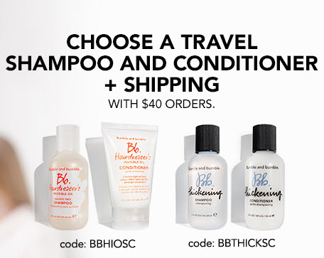 Receive your choice of 4-piece bonus gift with your $40 Bumble and bumble purchase
