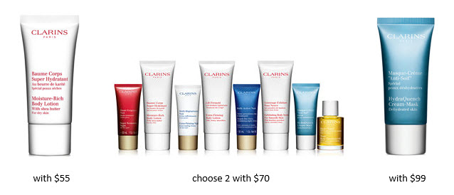 Receive your choice of 3-piece bonus gift with your $70 Clarins purchase