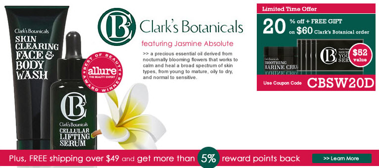 Receive a free 3-piece bonus gift with your $60 Clark's Botanicals purchase