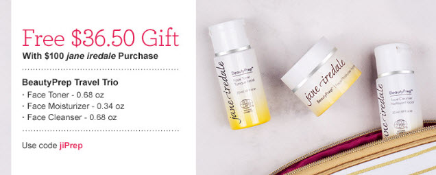 Receive a free 3-piece bonus gift with your $100 Jane Iredale purchase