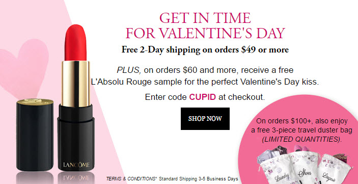 Receive a free 4-piece bonus gift with your $100 Lancôme purchase
