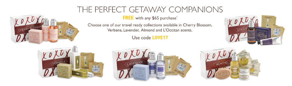 Receive your choice of 5-piece bonus gift with your $65 L'Occitane purchase