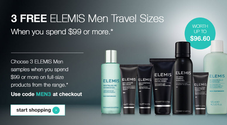 Receive a free 3-piece bonus gift with your $99 from the Men's Collection purchase