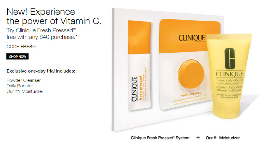 Receive a free 3- piece bonus gift with your $40 Clinique purchase