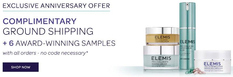 Receive a free 6-piece bonus gift with your Elemis purchase