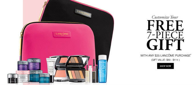 Receive your choice of 7-piece bonus gift with your $35 Lancôme purchase