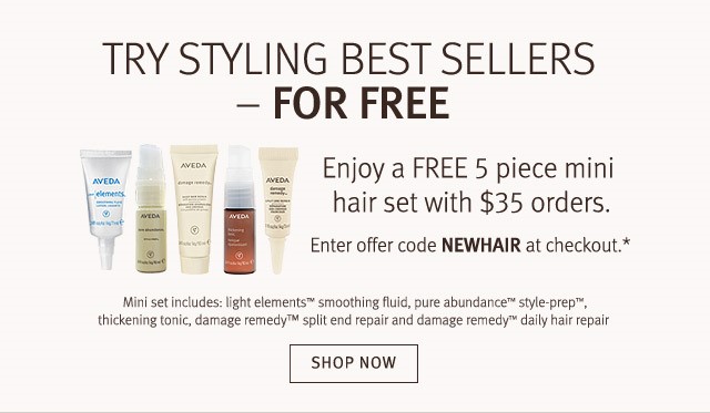 Receive a free 5- piece bonus gift with your $35 Aveda purchase
