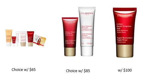 Receive a free 8-piece bonus gift with your $85 Clarins purchase