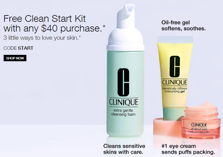 Receive a free 3-piece bonus gift with your $40 Clinique purchase