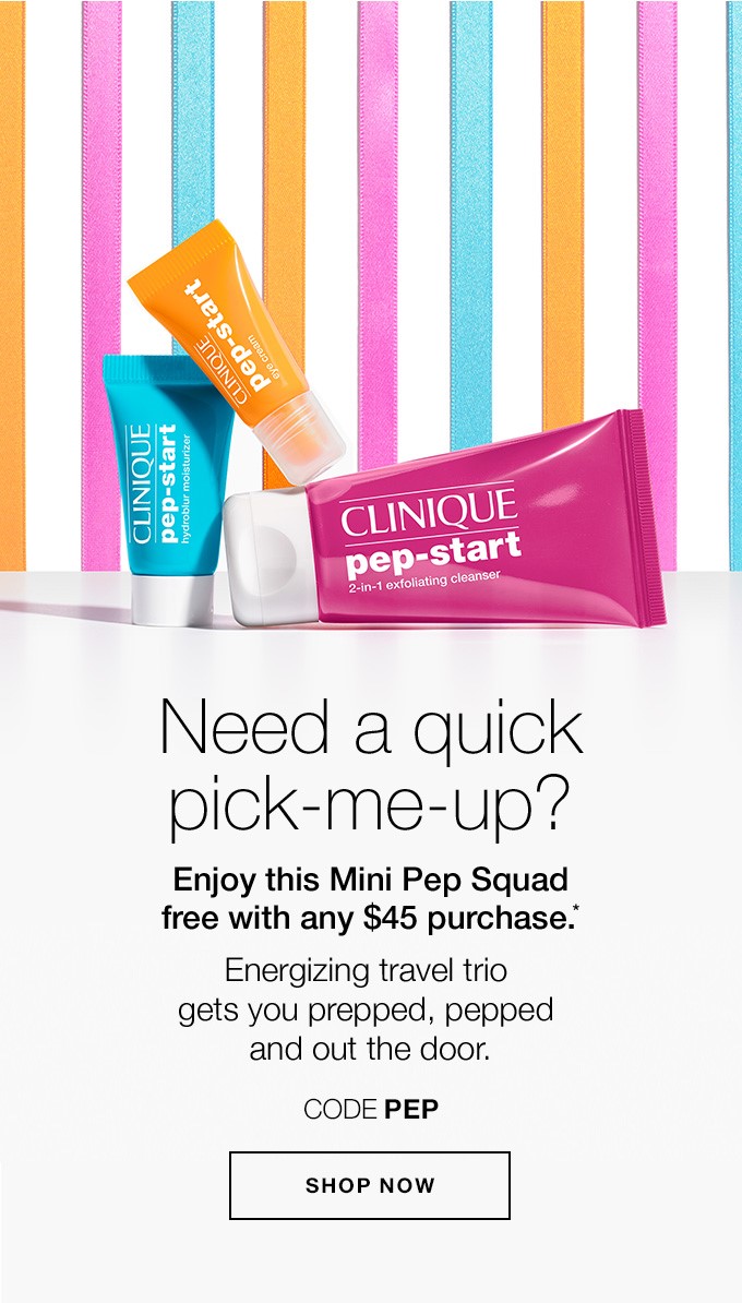 Receive a free 3-piece bonus gift with your $45 Clinique purchase