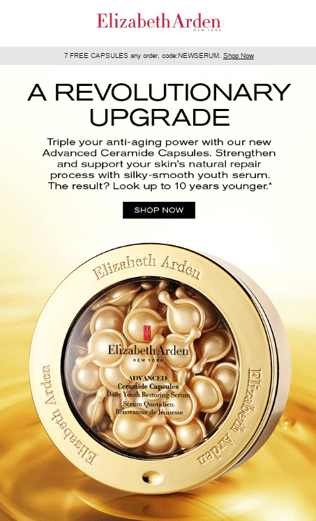 Receive a free 7-piece bonus gift with your Elizabeth Arden purchase