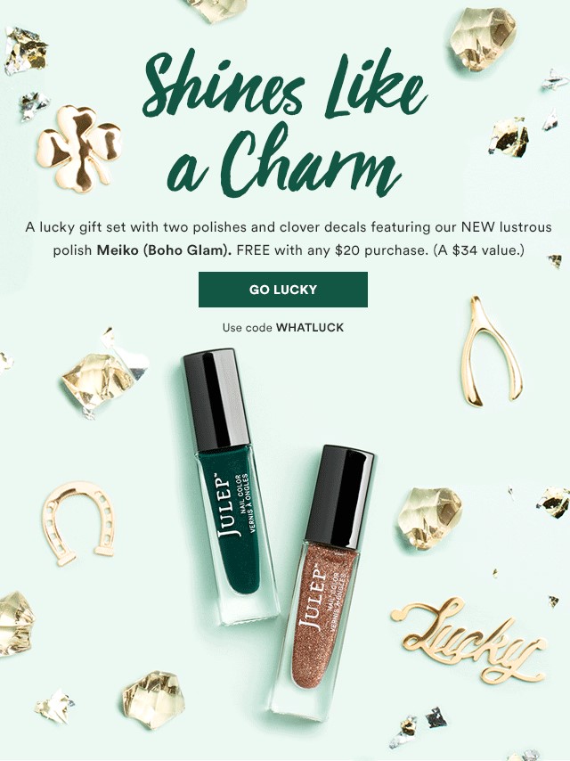 Receive a free 3- piece bonus gift with your $20 Julep purchase