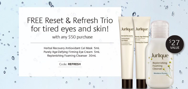 Receive a free 3- piece bonus gift with your $50 Jurlique purchase