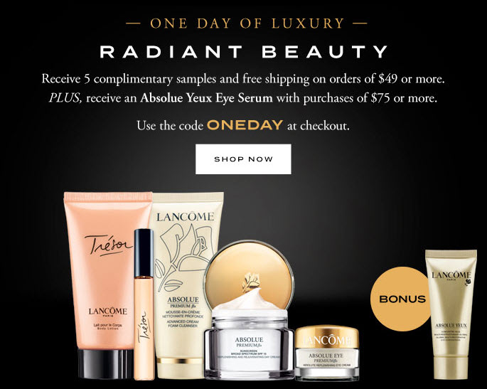 Lancôme Free Bonus Gifts with Purchase Makeup Bonuses