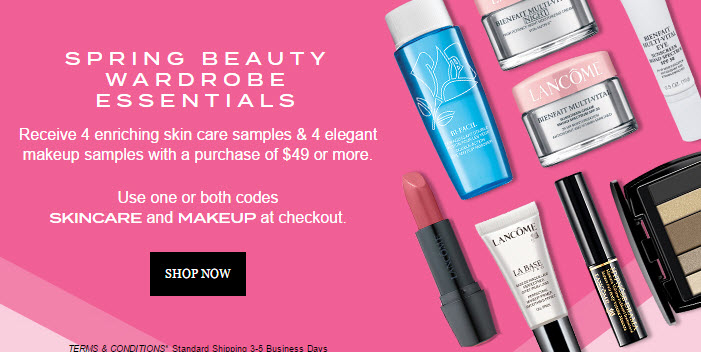 Receive a free 8-piece bonus gift with your $49 Lancôme purchase