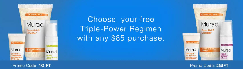 Receive a free 3-piece bonus gift with your $85 Murad purchase