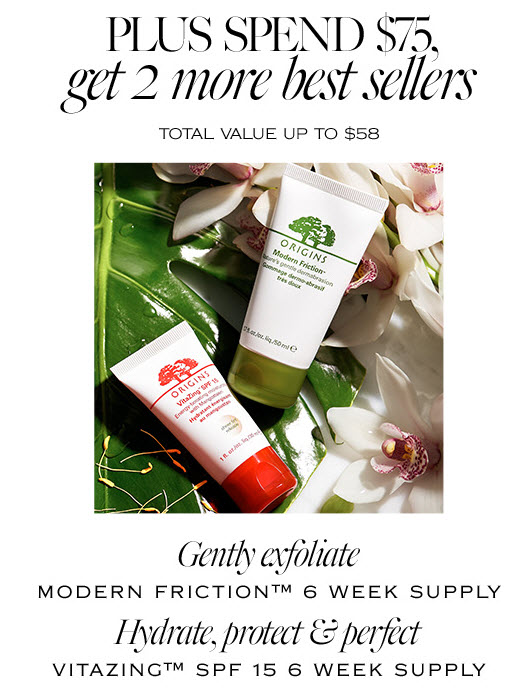 Receive a free 5-piece bonus gift with your $75 Origins purchase