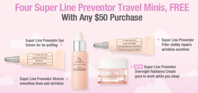 Receive a free 4-piece bonus gift with your $50 Prescriptives purchase