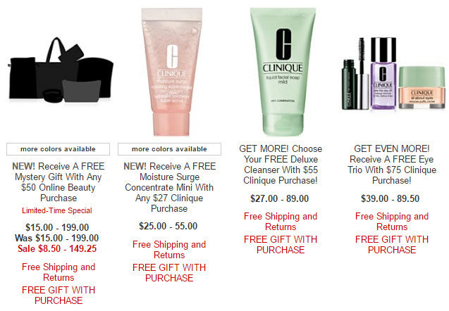 Receive a free 5-piece bonus gift with your $5 Clinique purchase