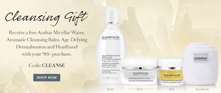 Receive a free 4- piece bonus gift with your $85 Darphin purchase