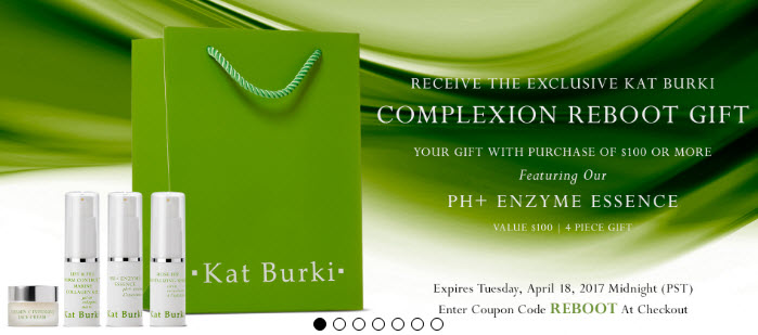 Receive a free 4-piece bonus gift with your $100 Kat Burki purchase