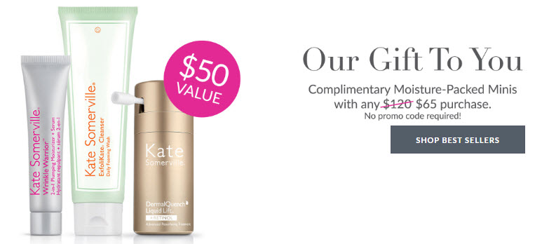 Receive a free 3-piece bonus gift with your $65 Kate Somerville purchase