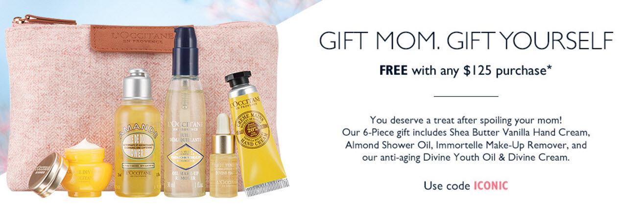Receive a free 6- piece bonus gift with your $125 L'Occitane purchase