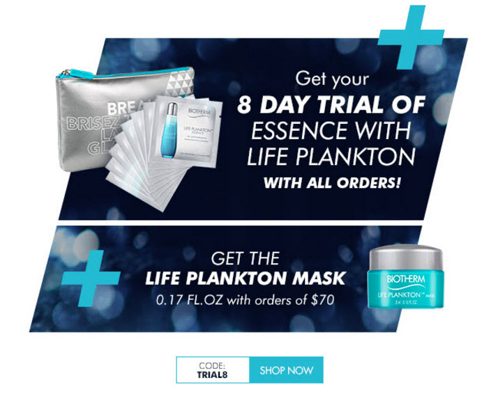 Receive a free 10- piece bonus gift with your $70 Biotherm purchase