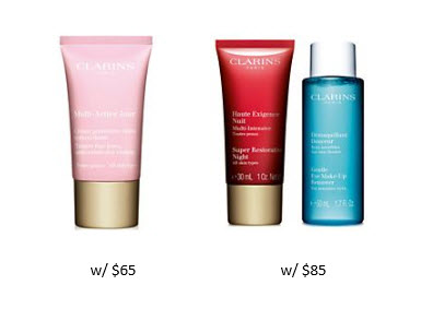 Receive a free 3-piece bonus gift with your $85 Clarins purchase