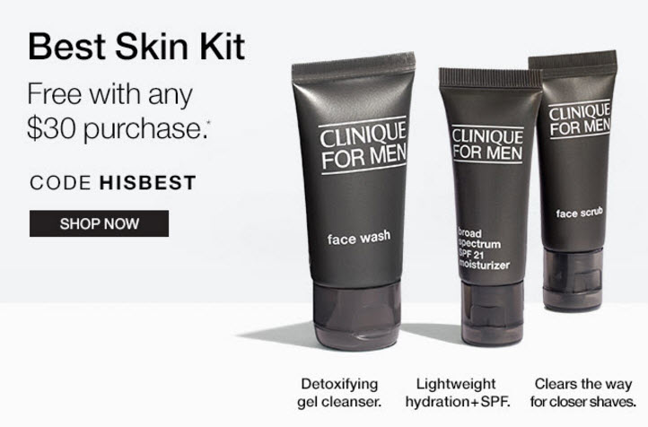 Receive a free 3-piece bonus gift with your $30 Clinique purchase