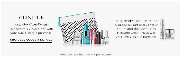 Receive a free 7-piece bonus gift with your $40 Clinique purchase