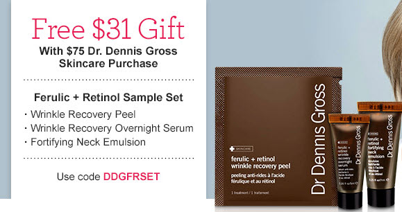 Receive a free 3-piece bonus gift with your $75 Dr Dennis Gross purchase