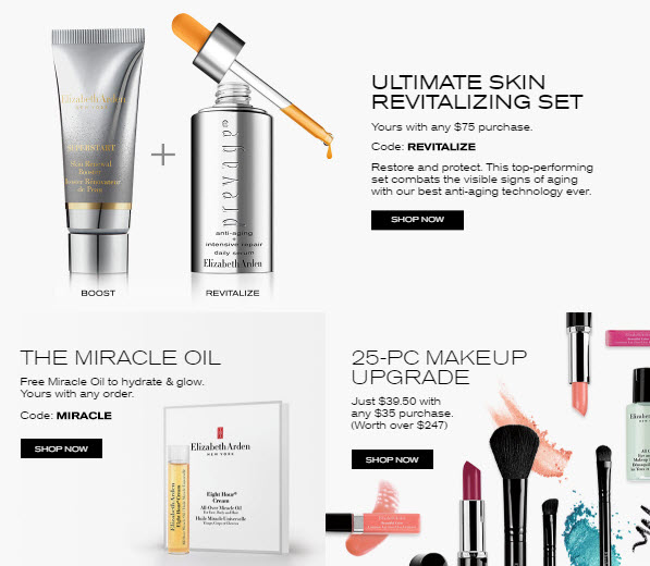 Receive a free 3-piece bonus gift with your $75 Elizabeth Arden purchase