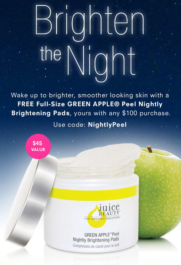 Receive a free 60-piece bonus gift with your $100 Juice Beauty purchase