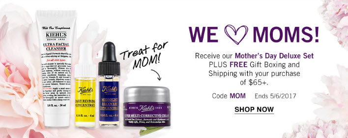 Receive a free 4-piece bonus gift with your $65 Kiehl's purchase