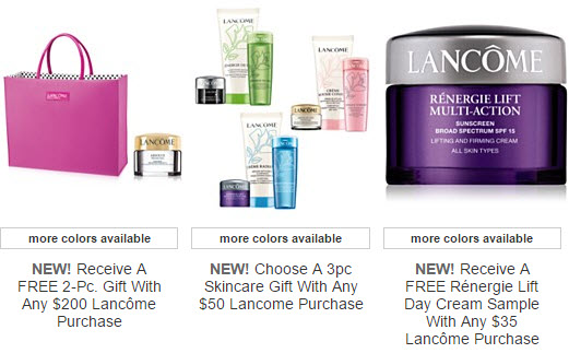 Receive a free 4-piece bonus gift with your $65 Lancôme purchase