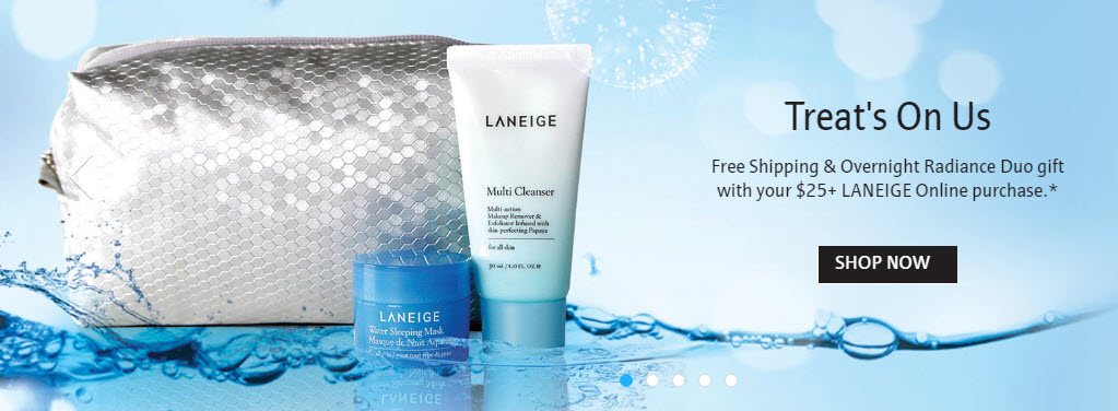 Receive a free 3-piece bonus gift with your $25 LANEIGE purchase