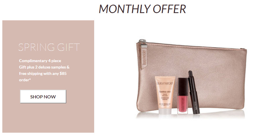 Receive a free 6-piece bonus gift with your $85 Laura Mercier purchase