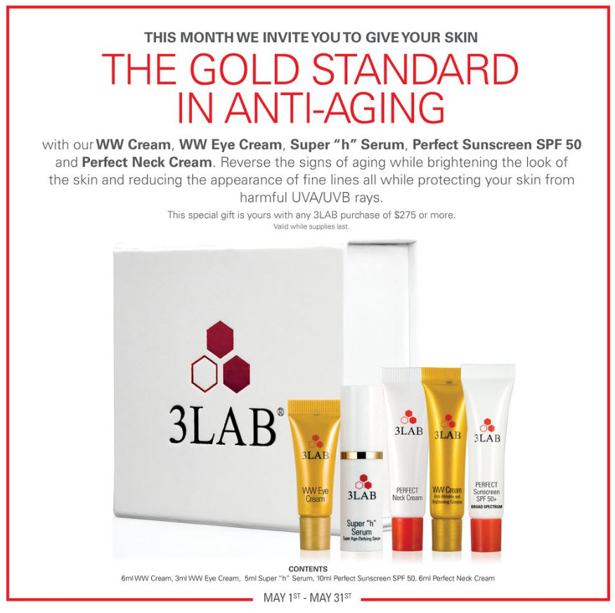 Receive a free 5-piece bonus gift with your $275 3LAB purchase