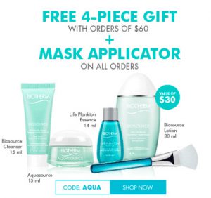 Receive a free 5-piece bonus gift with your $60 Biotherm purchase